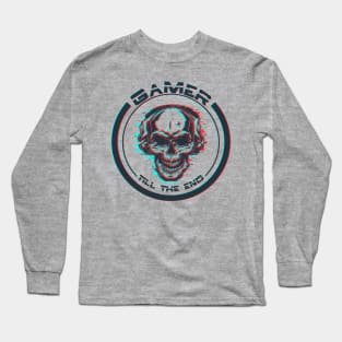 Gamer till the end  | skull Long Sleeve T-Shirt